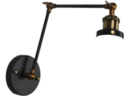 Aplique De Parede Antigo Em Ferro Com Braço Longo Decorativo E Ajustável Para Quarto Ou Corredor.