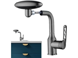 Torneira De Lavatório 360° 22 X 12 X 8 X 4 Cm – Monocomando Com Bica Em Cascata