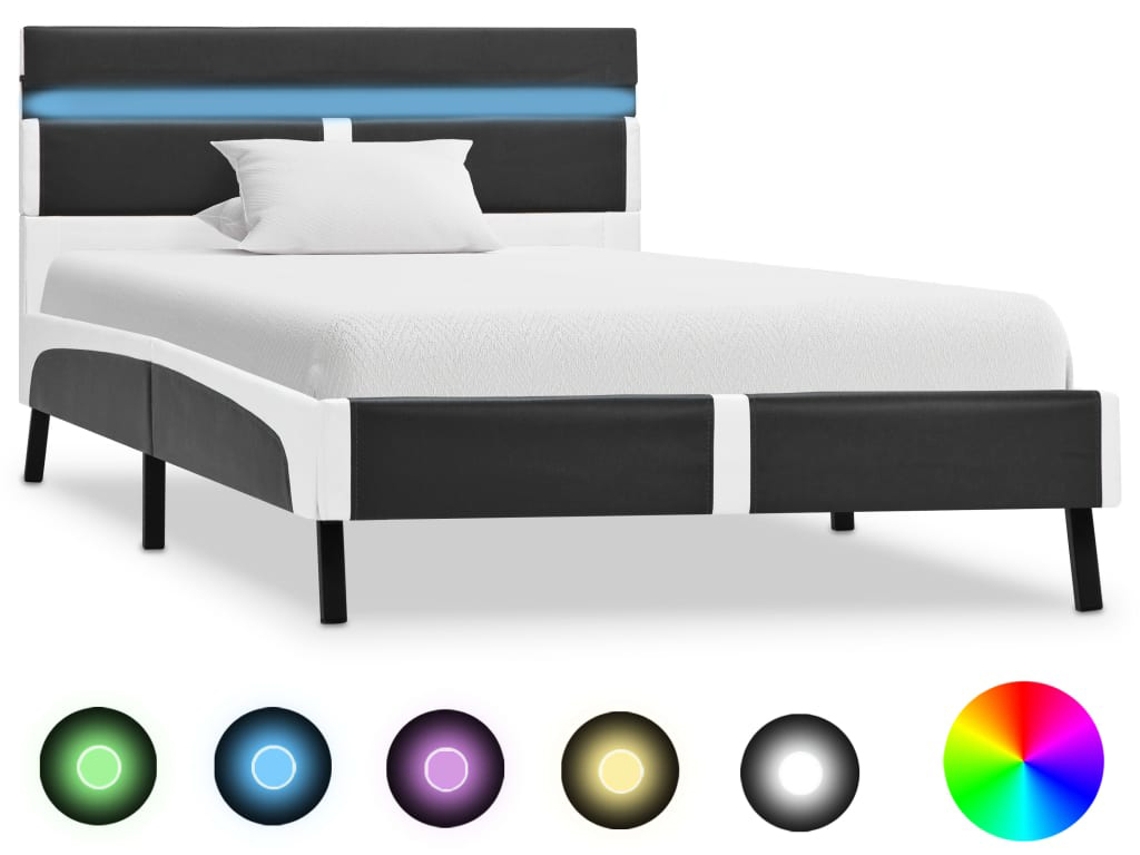 Bed Frame, Bed Frames Vidaxl Cinzeto Couro Artificial (90 X 200 Cm)