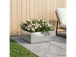 Vidaxl Vaso De Jardim Prateado 60 X 60 X 20 Cm Aço Galvanizado
