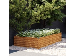 Conjunto de 1 Floreira Canteiro de Jardim HARLANV1 195x100x36cm Aço Corten