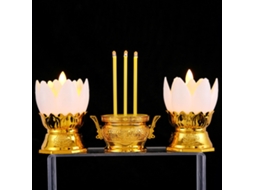 Candelabro de Lótus Led Branco com Design Moderno e Iluminação Económica
