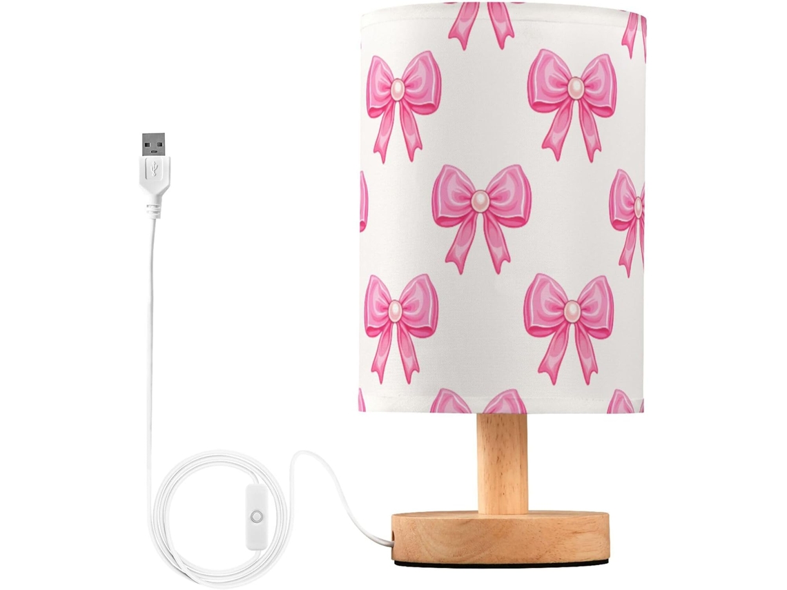 Abajur De Cabeceira Bows Com Porta Usb, Sem Necessidade De Lâmpada, Luz Led Quente Para Quarto, Sala De Estar