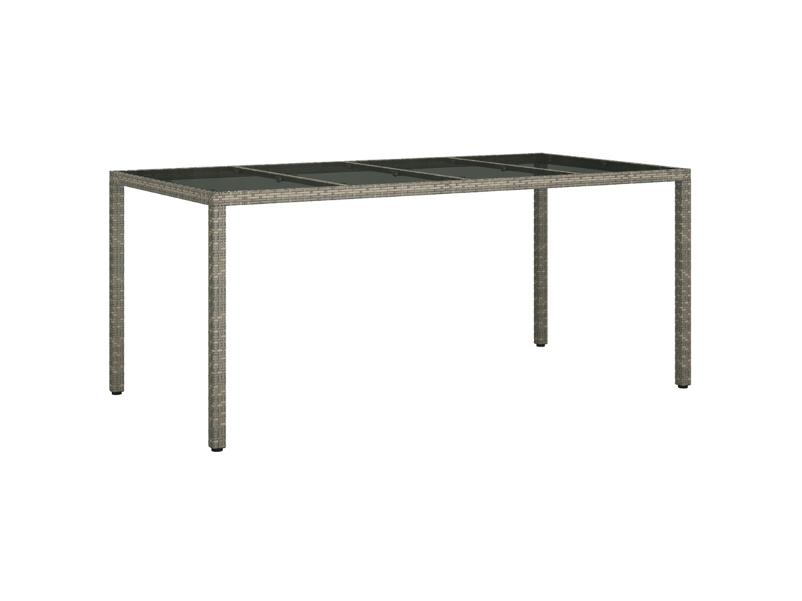 Conjunto 1 Mesas De Jardim Vidaxl Cinzeto Vime Pe
