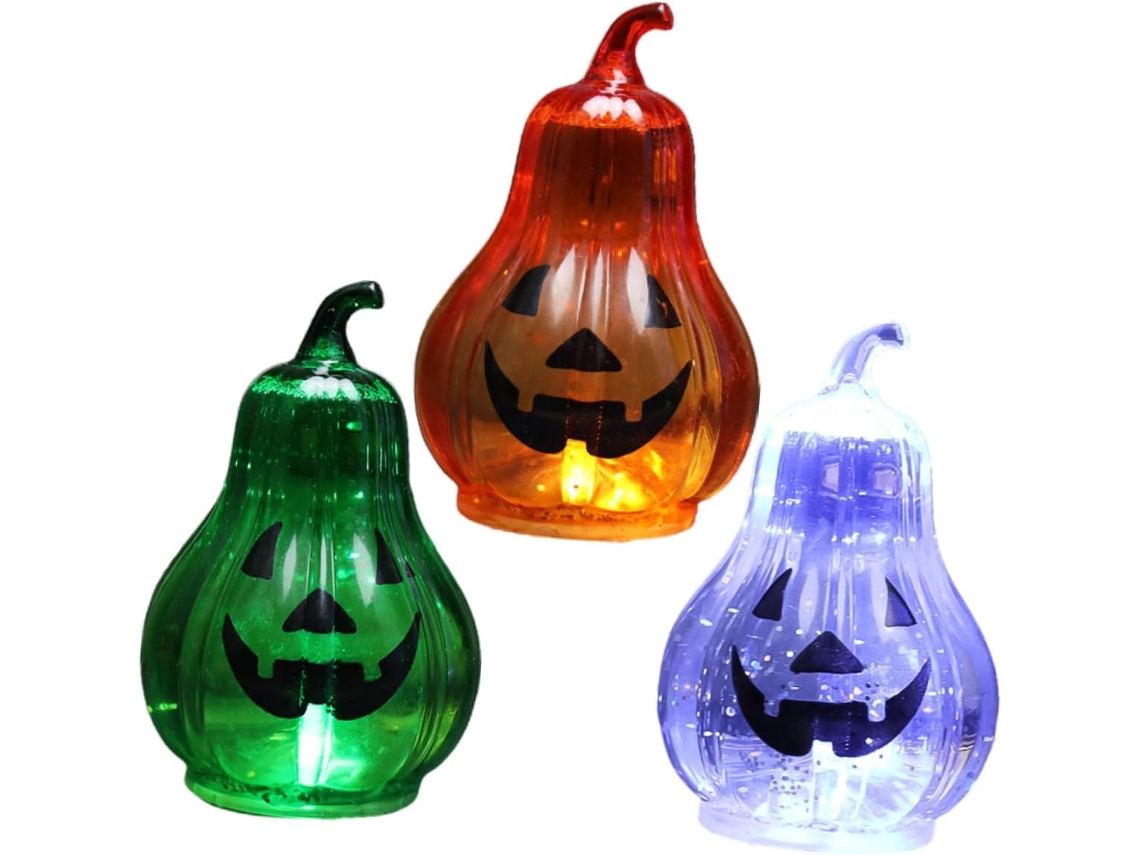 Luminárias De Mesa Em Formato De Abóbora Com Led 3 Acessórios Para O Halloween Luminárias De Mesa Em Formato De Abóbora Com Led 3 A Gokoco