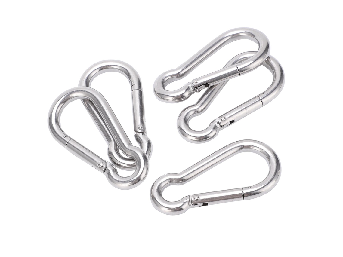 5pcs Mosquetão Aço Inox 70mm para Mochila Escalada