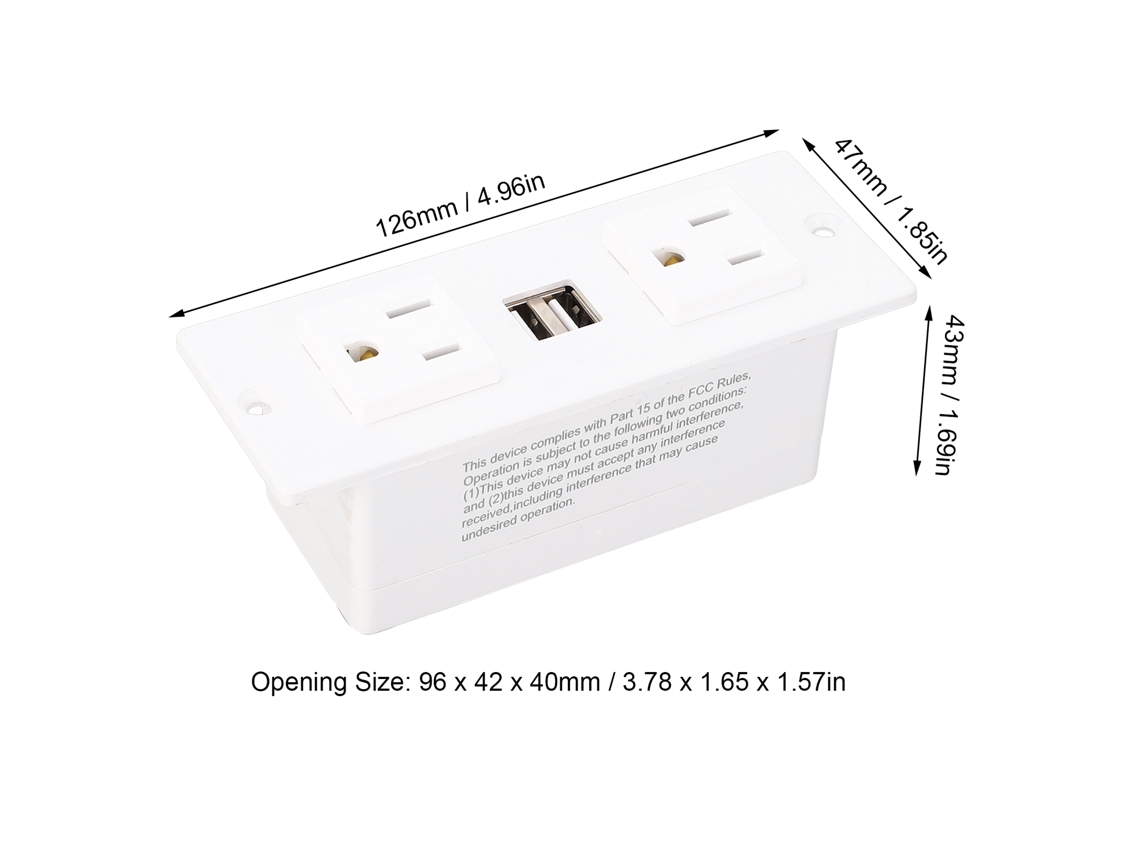Laxiscreed Tomada Embutida Com 2 Tomadas Ac E 2 Portas Usb Para Casa E Escritório