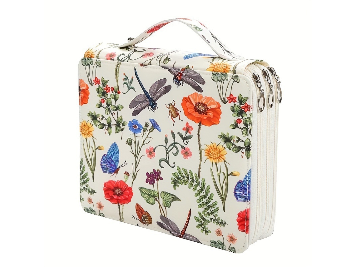 Estojo para Lápis, Portátil, Floral, Estudantes AQUAFORGE