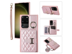Capa Para Celular Com Suporte Horizontal Para Cartões E Argolas, Com Cordão Duplo, Compatível Com Samsung Galaxy S23+ 5g.