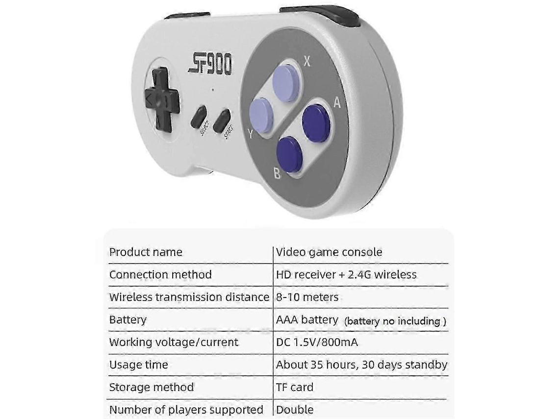 Sf900 Retro Console De Videogame Hd Jogo Vara Com 5000 Jogos Para Snes Controlador Sem Fio Consoles De 16 Bits Hengjian