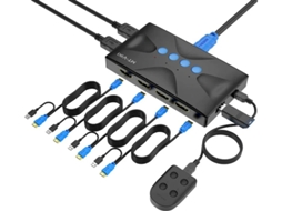 Switch KVM HDMI de 4 portas com controle Yizhood preto