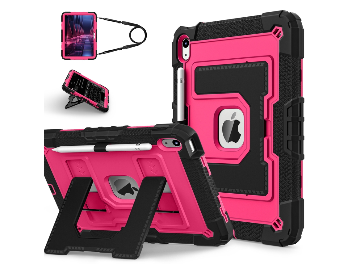 Capa Protetora, Estojo Para Tablet, Suporte De Proteção Contra Quedaspreto E Vermelho Rosado Ipad Mini 6/7 Yunzii