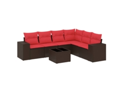 Conjunto de Sofá de Jardim, 7 Peças, Almofadas, Rattan Preto MAISON EXCLUSIVE