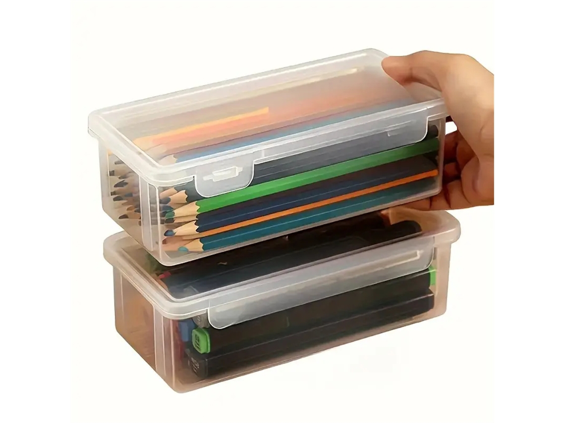 Estojo Leve, Transparente e de Grande Capacidade para Estudantes. MDUG