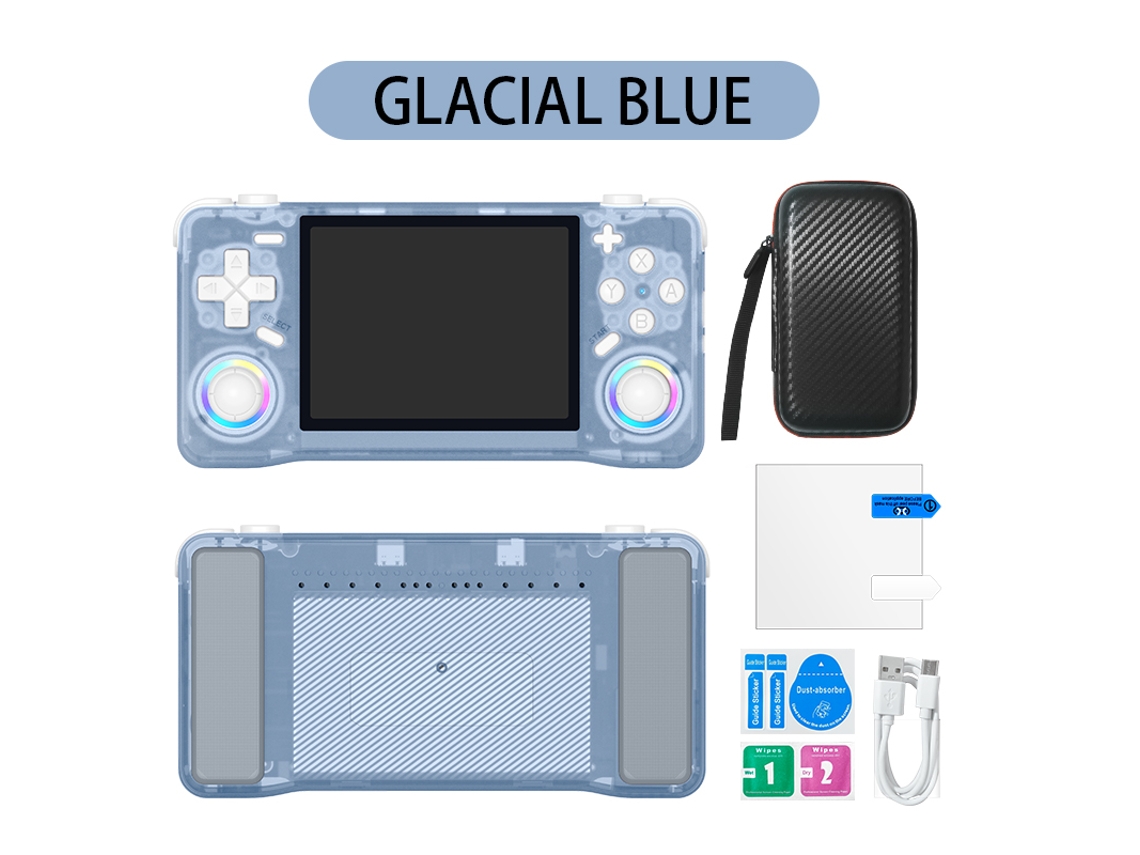 Console De Games Xf35h, Tela De 3,5 Polegadas, Bateria De 4000 Mah, Console Portátil Retrô Psp De 3,5 Polegadas, 128 Gb Azul Glacial Sfushos