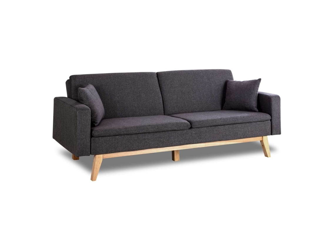 Sofá Cama Cinza Marengo NALUI Reine 3 Lugares