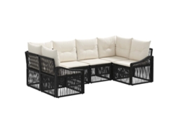 Maison Exclusive - Conjunto De Sofá De Jardim 6 Unid. 6-número De Lugares Preto