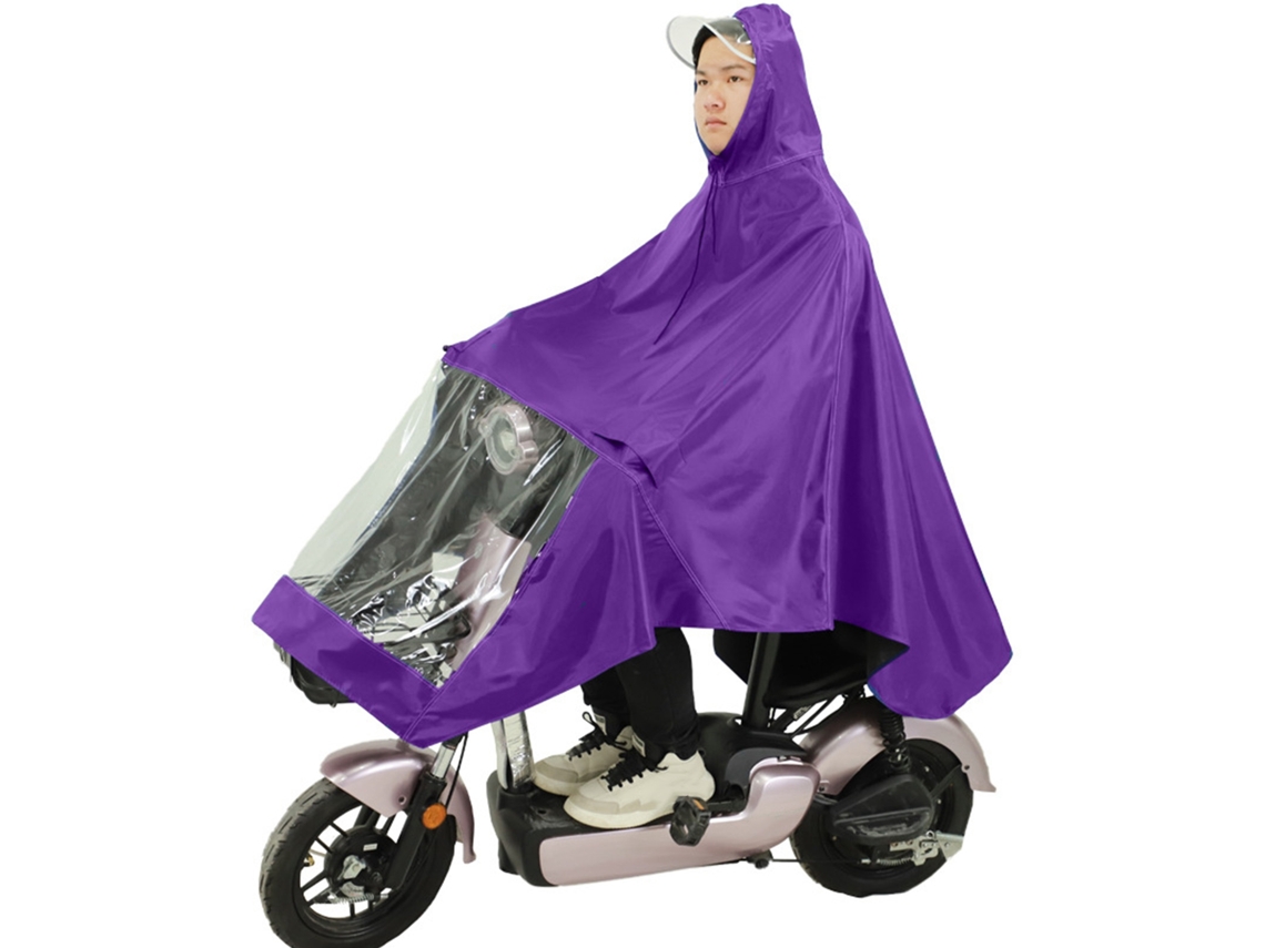 Poncho de Chuva Oxford Unissex para Bicicleta Elétrica Roxo