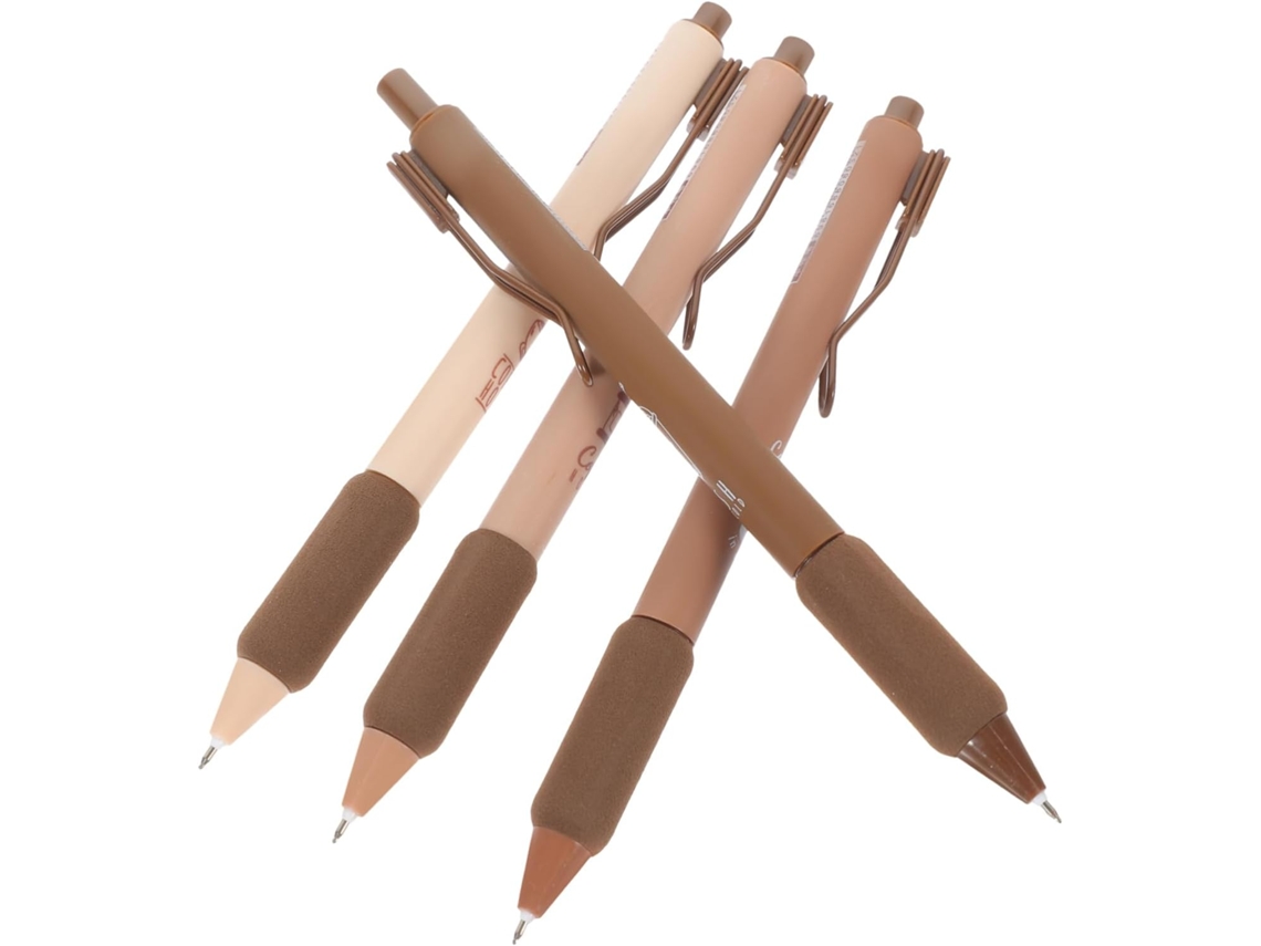 Conjunto De 4 Canetas Em Gel Angooly Com Botão Pressão, Pretas Para