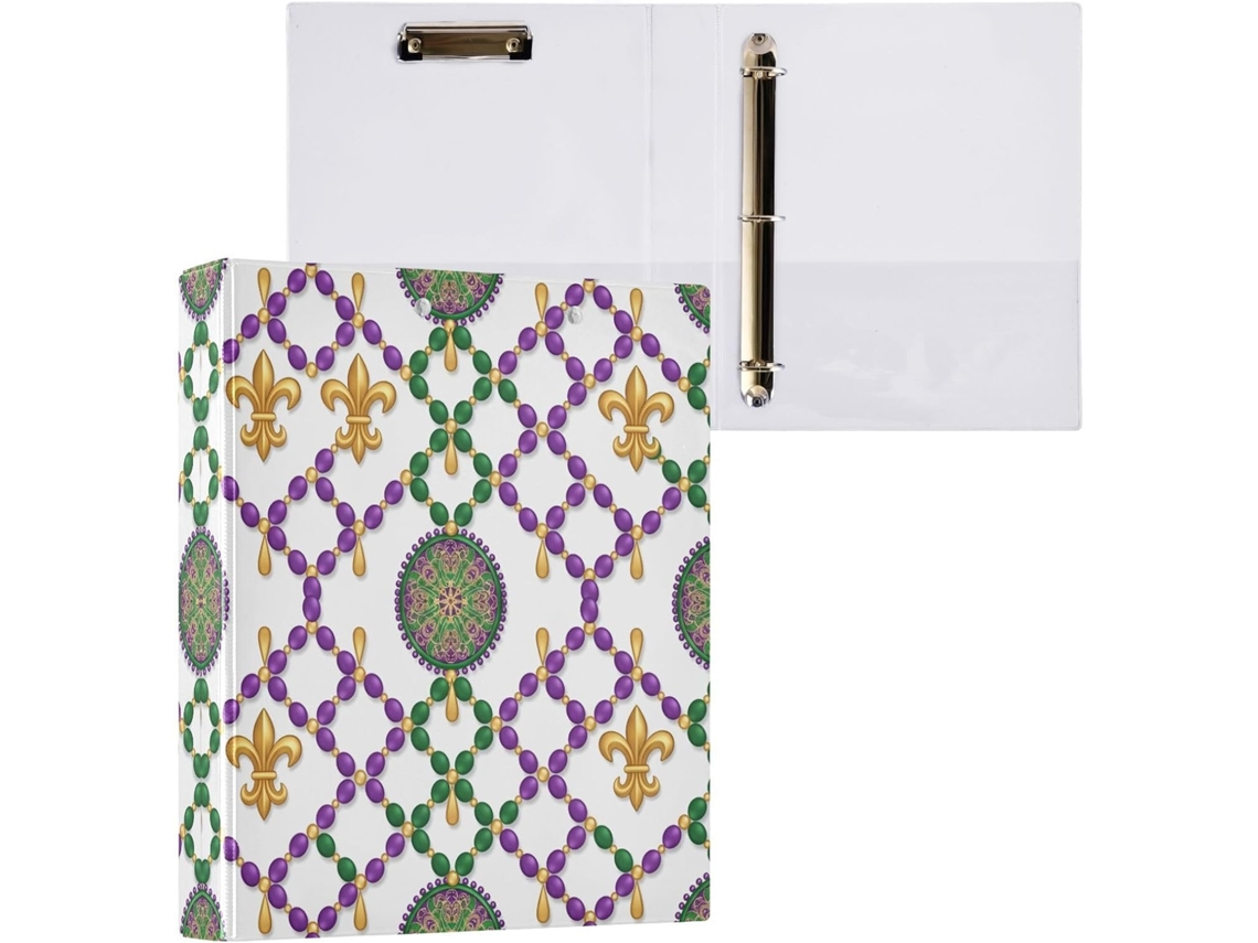 Pasta de 3 Argolas para Papel Tamanho Carta , Organizador Redondas com Prancheta, Prancheta Ma (27,9 X 21,6 Cm)