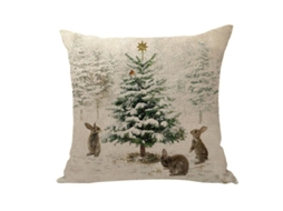 Funda De Almohada Navideña 2025 Con Impresión Exquisita 45x45cm Tela Suave Lavable