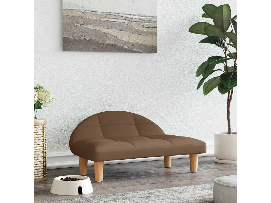 Vidaxl Cama 70x52x30 Cm Tecido Castanho