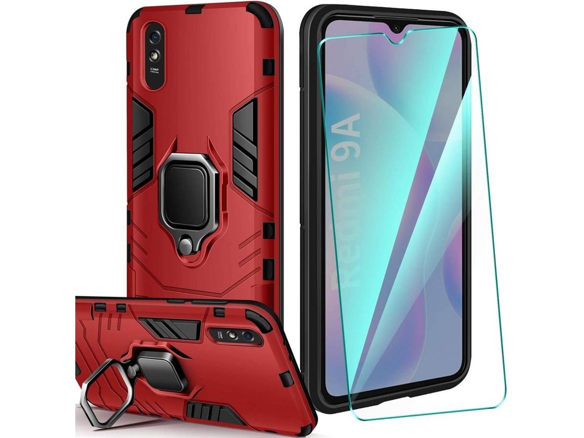 Capa + Película Xiaomi Redmi 9A HONGWE. Robusta Vermelho