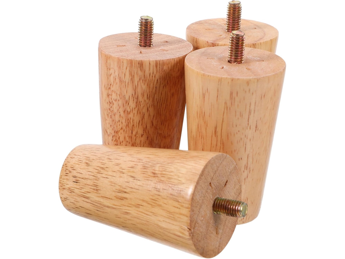 Conjunto De 4 Pés Madeira Para Móveis, Substituição De Pés Para Sofá, Cadeira E Mesa, Madeira Resistente E Fácil De Usar
