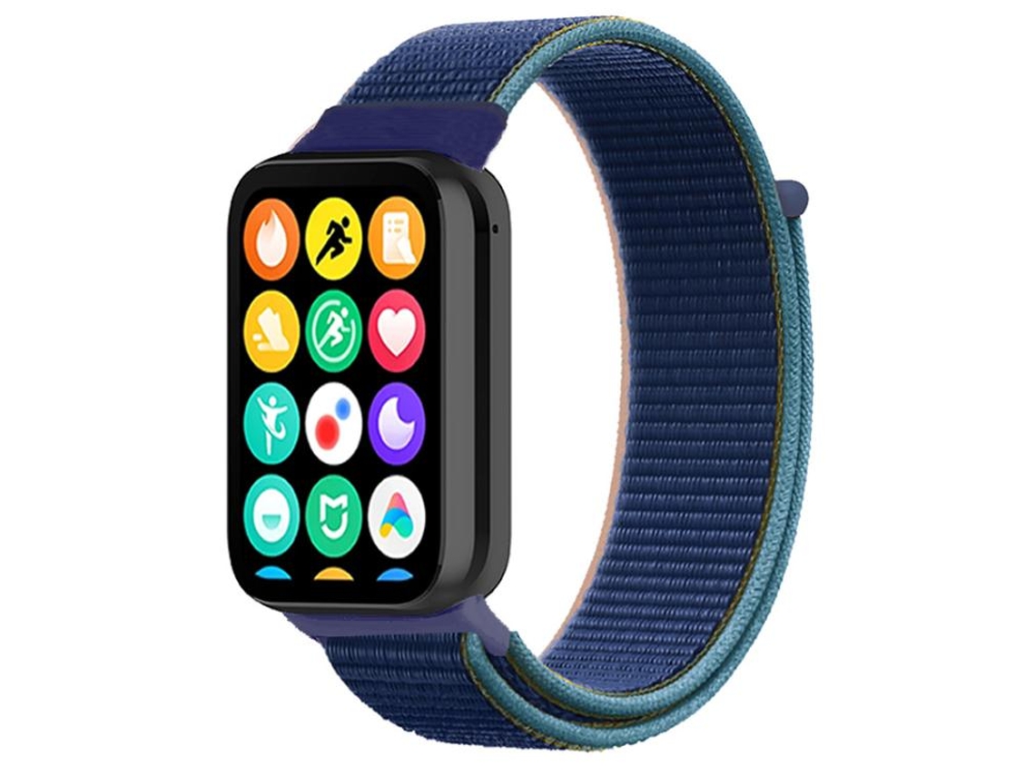 Bracelete para Xiaomi Band 9 Pro / 8 Pro Nylon Fecho de Velcro Azul Marinho Escuro XIAOMOYU