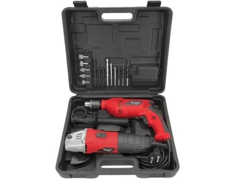 Pack Furadeira de Impacto 500W Moedor 500W Case 17 Acessórios ITOOLS