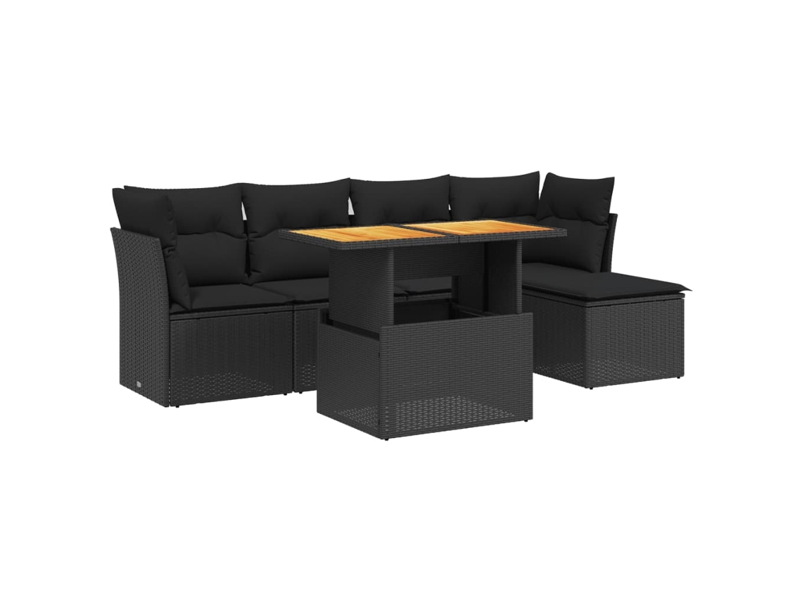 Garden Sofa Set, Garden Sofa Sets Vidaxl Preto Rattan / Vime (n/a)