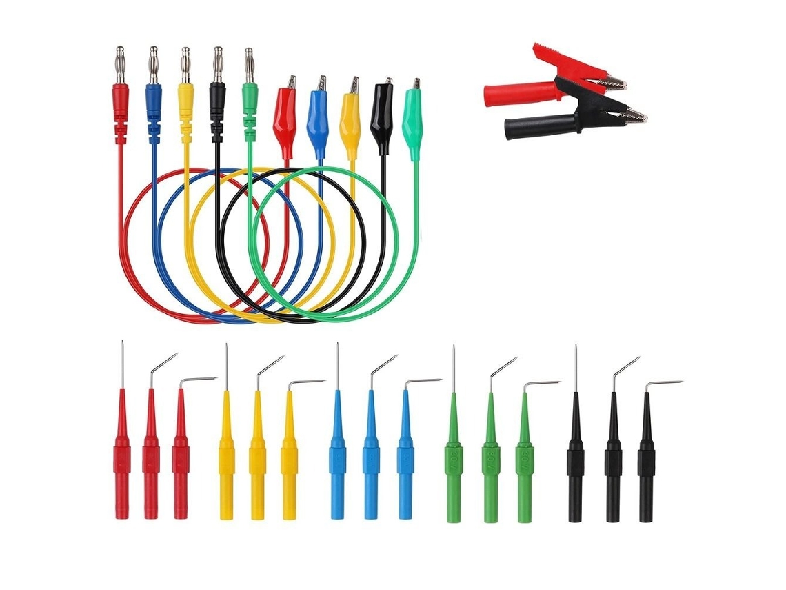 Kit Com 22 Pontas De Prova Para Multímetro, Incluindo Pinos E Garras De Jacaré. Aquaforge