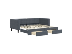 Sofá Cama com Gavetão e Gavetas 90x190 cm Veludo Cinzento Escuro MAISON EXCLUSIVE