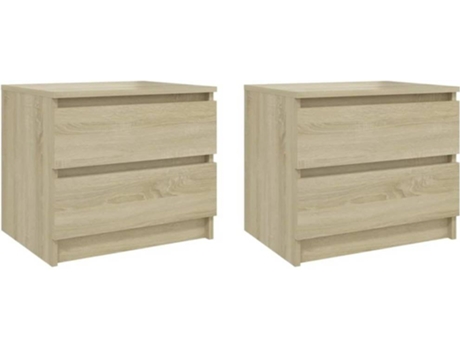 Mesas cabeceira 2 pcs 50x39x43,5cm contraplacado carvalho sono.