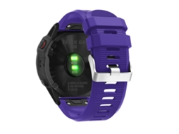 Bracelete Silicone Grão Cruzado para Garmin Fenix 7X/6X Sapphire Gps/6X Pro/6X Gps/5X Gps/5X Plus Roxo