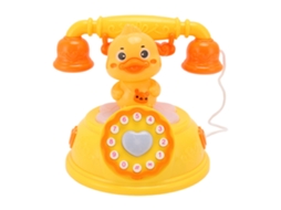 Brinquedo Telefone Bebê Em Forma De Pato Com Luz E Som Para Aprendizagem Sensorial Simulação Amarelo