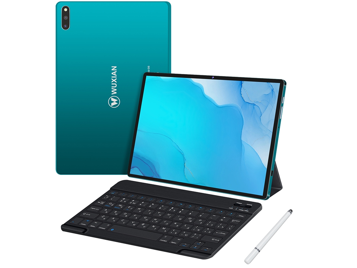 Tablet WUXIAN M33 + Teclado Bluetooth + Capa + Caneta (10.1'' - 64 GB - 4 GB RAM - Wi-Fi-GPS-4G - verde)