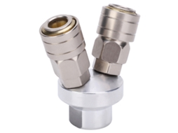 Laxiscreed Conector De Caminho Duplo Em Chrome Com Conexão Rápida G1/4 Para Componentes Pneumáticos