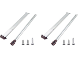 Kit Com 2 Corrediças Metálicas De Reposição Para Gavetas Diversos Modelos Cômodas E Mesas Cabeceira Inclui Trilho Placa