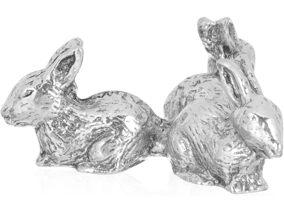 Suporte Multifuncional Portátil Em Formato De Coelho Com Base Esfera Cristal E Liga Prata Gatuida, Ideal Para Decoração