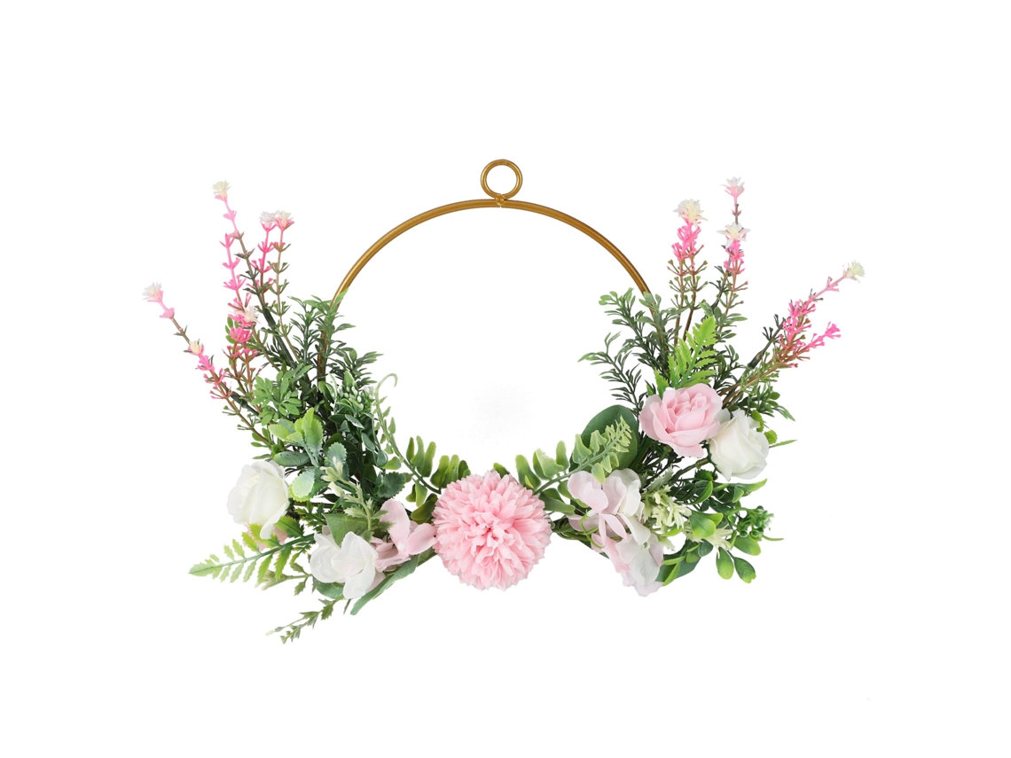 Grinalda floral de ferro com flores artificiais LAXISCREED