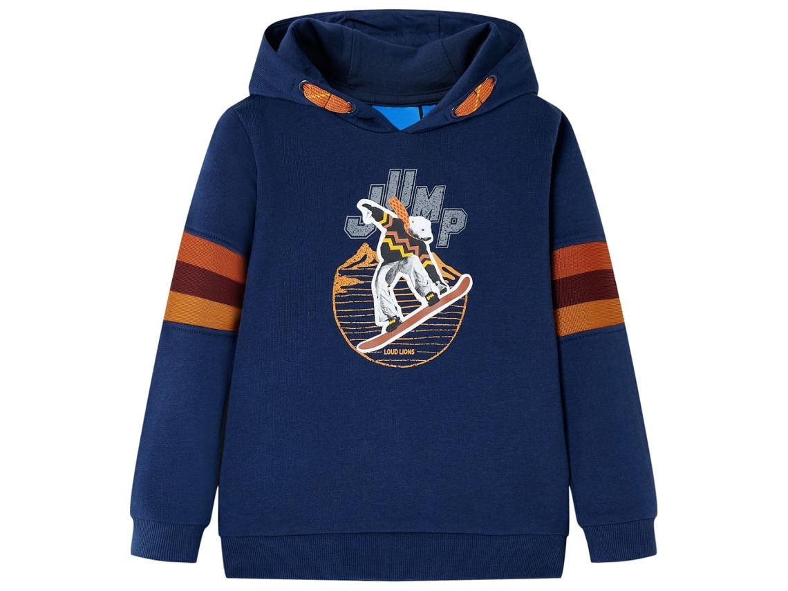 Sweatshirt Infantil Com Capuz Azul-marinho 92