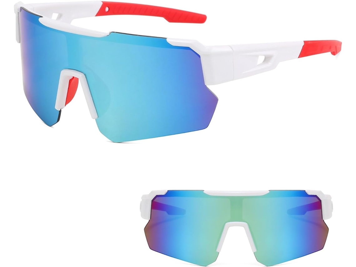 Óculos De Sol Polarizados Para Ciclismo Para Homens E Mulheres Proteção Uv Óculos De Sol Para Esportes Ao Ar Livre Branco Vermelho