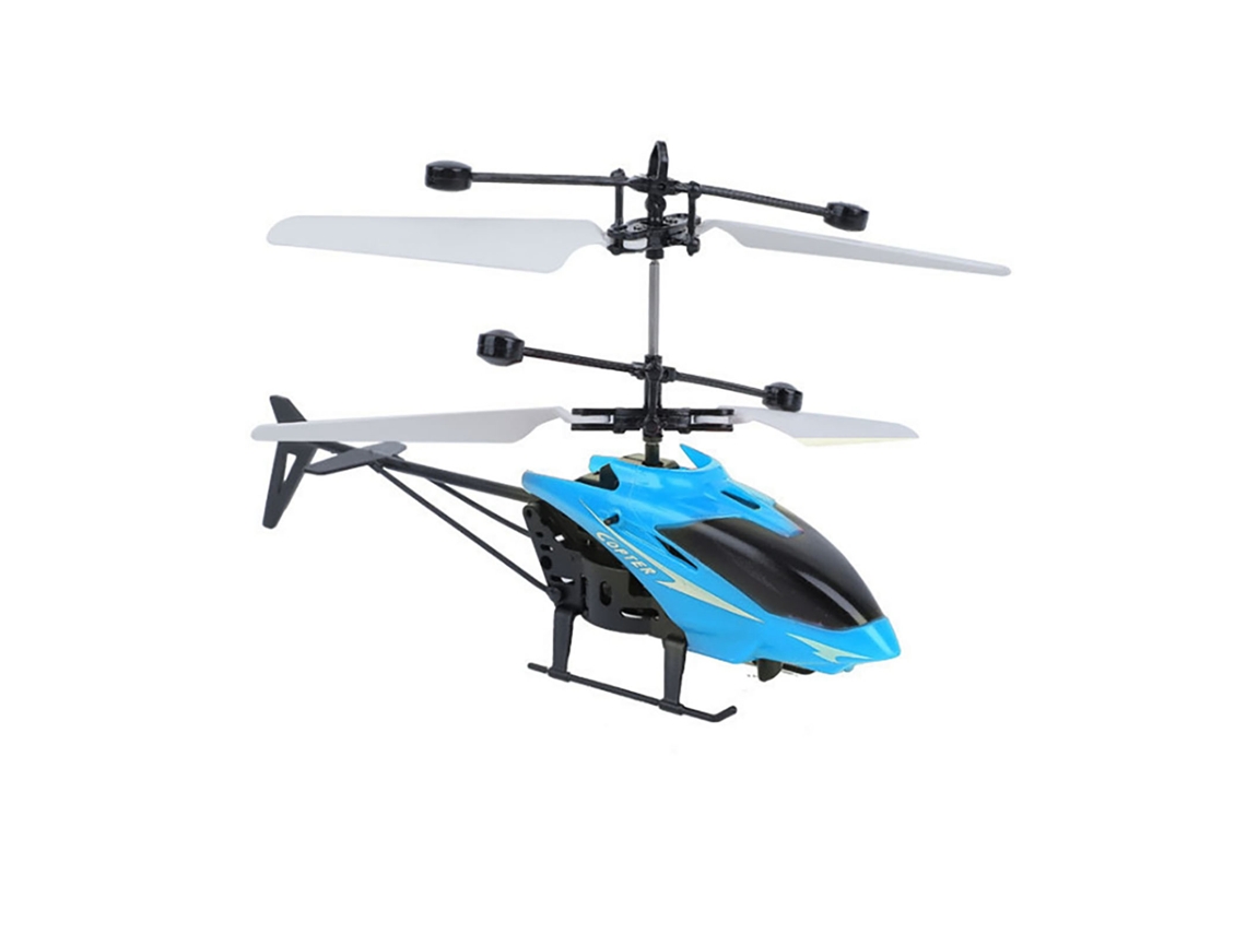Ats helicóptero Rc Mini de 2 Canales Plástico Azul Carga Usb Avión de Control Remoto Juguete Eléctrico para Niños