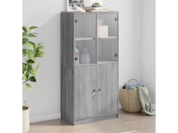 Vidaxl Armário Alto Com Portas Derivados De Madeira Cinzento Sonoma
