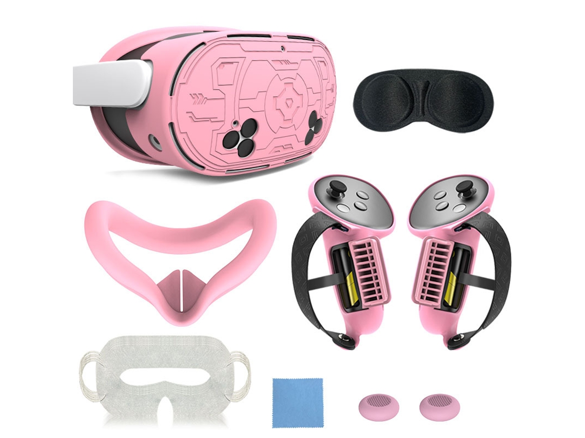 Capa Protetora Para Meta Quest 3s, Conjunto De Capas De Silicone (rosa) Cuich