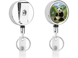 Porta Crachá Retrátil De Metal Bamboo Sea Wonderland, Portátil, Em Nylon, Com Cordão De Aço Inoxidável E Chaveiro De 67
