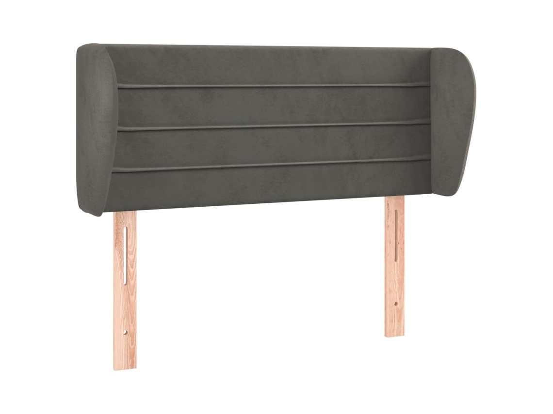 Cabeceira C/ Abas Veludo Cinzento Escuro MAISON EXCLUSIVE (103x23x78 cm)