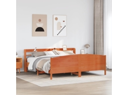 Vidaxl Cama Sem Colchão 200x200 Cm Pinho Maciço Castanho-mel