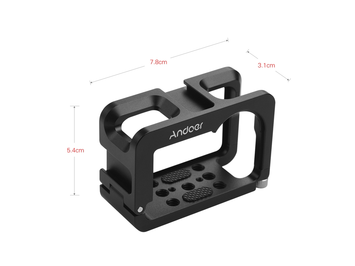 2026 caja Protectora Andoer para Cámara Osmo Action, Compatible Con Disparo Vertical/horizontal, Zapatilla Fría Y Rosca de 1/4 Polegada para Vlogging